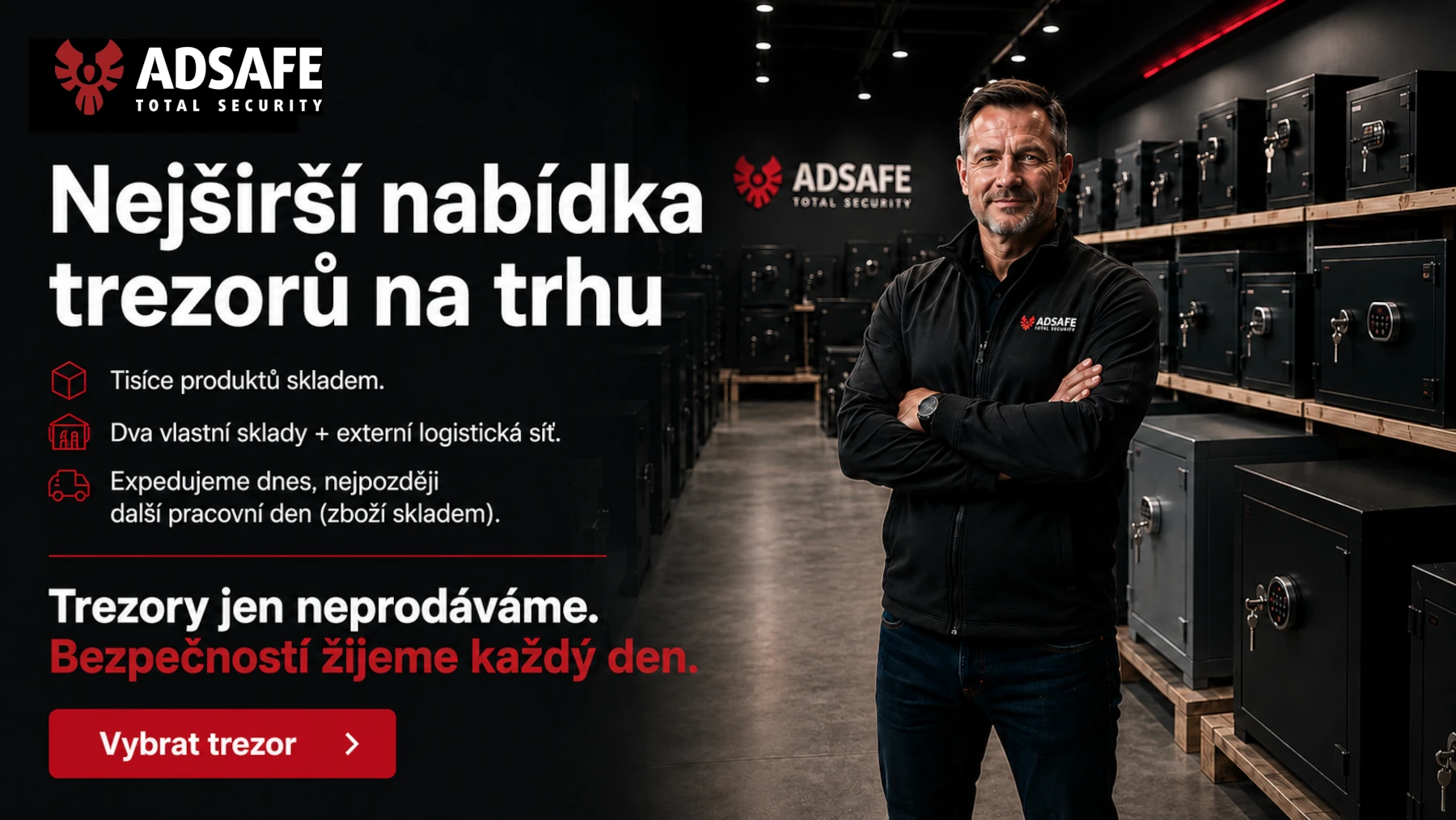 ADSAFE: dvě prodejny, expedujeme ještě dnes, nejširší nabídka trezorů na trhu.