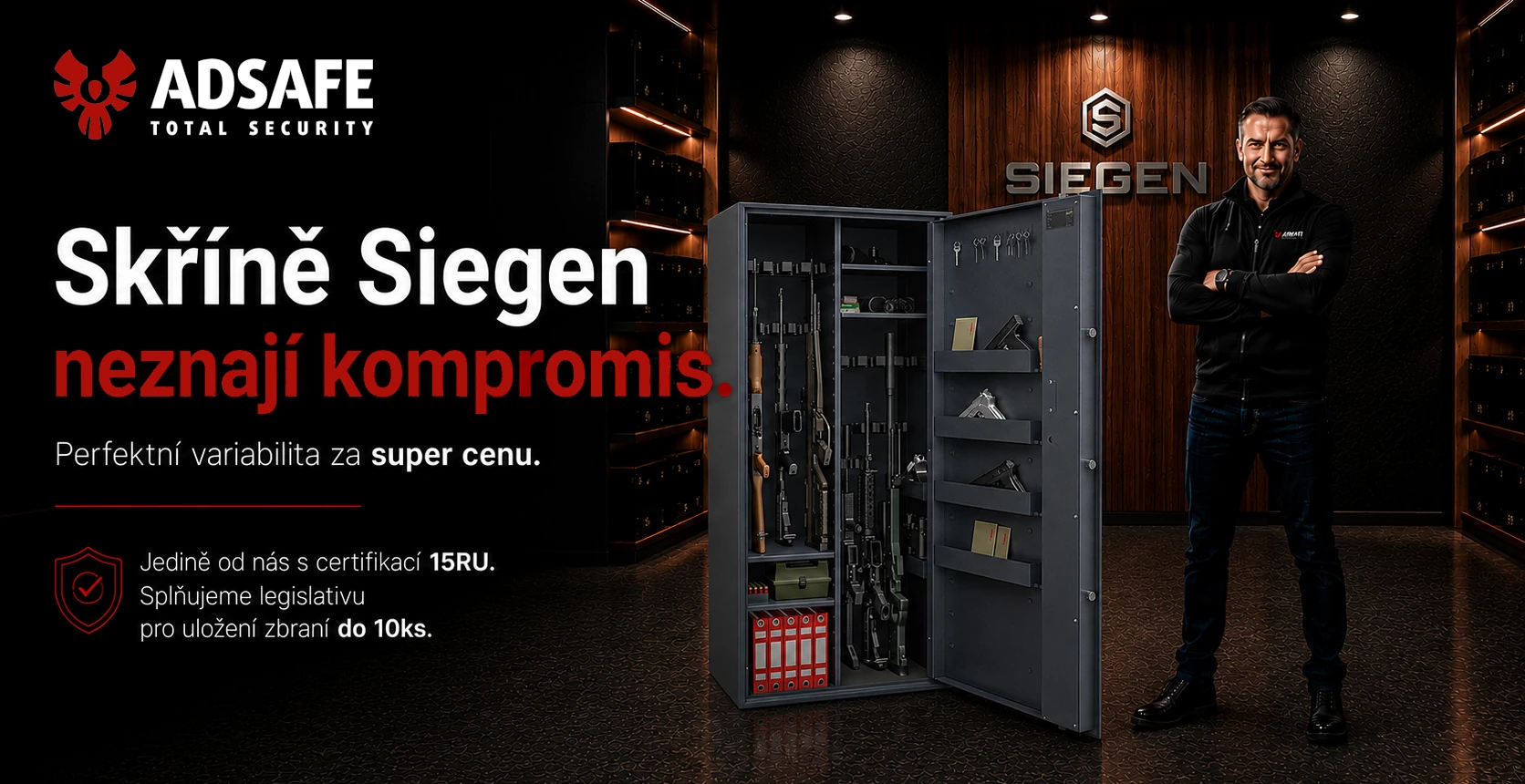 Skříně Siegen s 15RU jedině u nás.