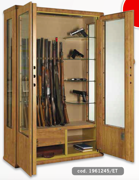 Luxusní kombinovaná skříň na třináct zbraní Dragone Vetrina kombi, wood line