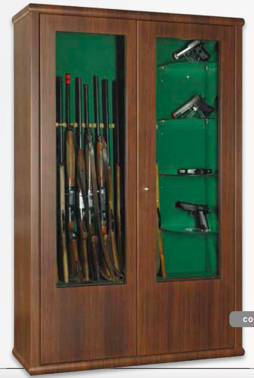 Luxusní kombinovaná skříň na čtrnáct zbraní Dragone kombi, wood line