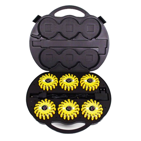 Veria Trade SET Výstražné světlo LED Power Flash 306L v profi kufru s nabíjecím…