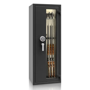 Prosklený trezor St. Gallen WF VITRINA KOMBI 56410.52 EL, grafitově černý