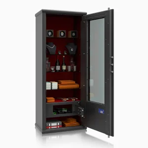 Luxusní prosklená skříň Scrigno poličková, black/white