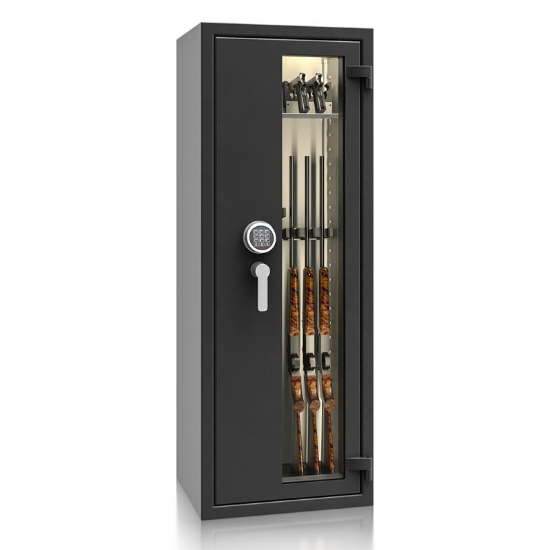 Prosklený trezor St. Gallen WF VITRINA KOMBI 56410.52 EL, grafitově černý