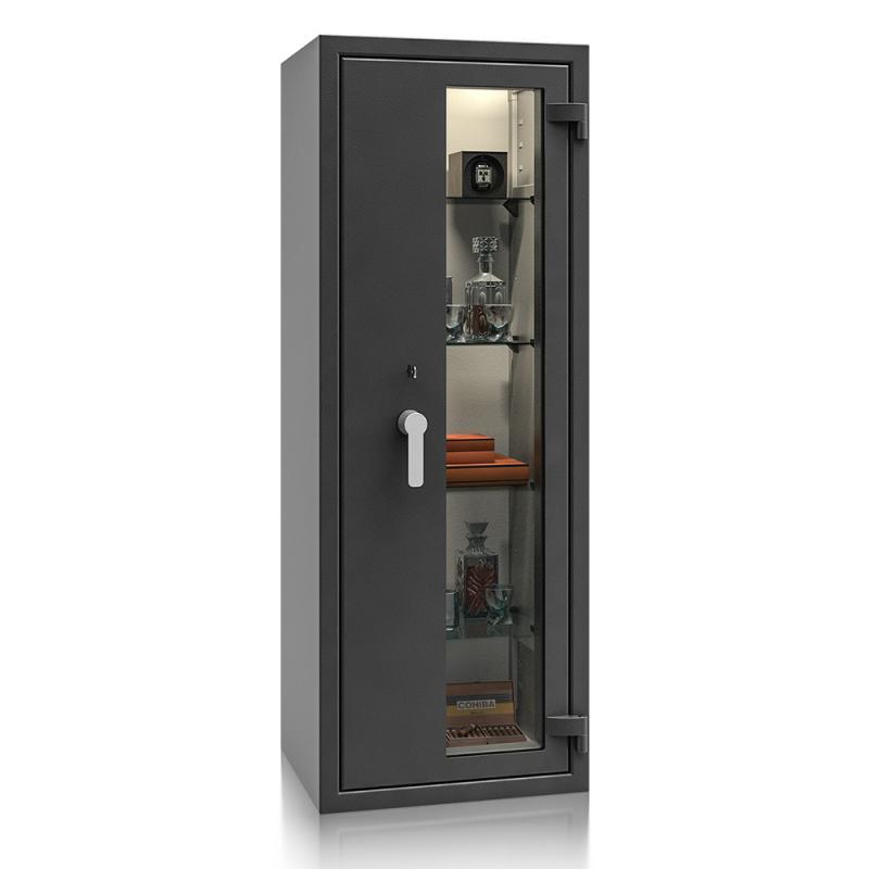 Prosklený trezor St. Gallen WF VITRINA KOMBI 56412.51 KL, grafitově černý